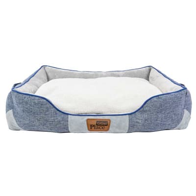 GIGWI PLACE LUXURY DOG BED BLUE/GREY1