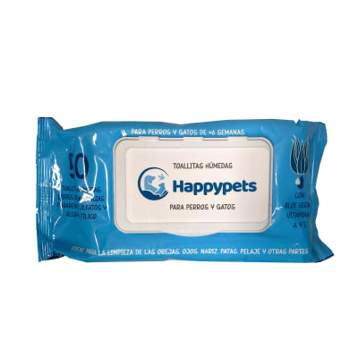 TOALLITAS HUMEDAS HAPPY PETS 50UNIDADES