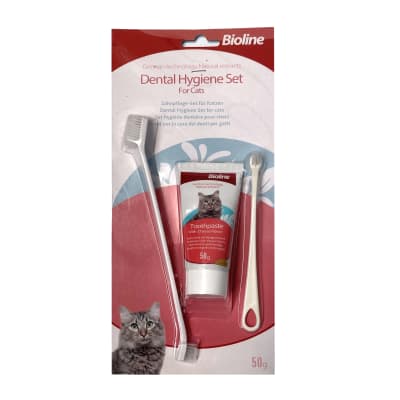 SET DE HIGIENE DENTAL PARA GATOS, BIOLINE DENTAL HYGIENE SET