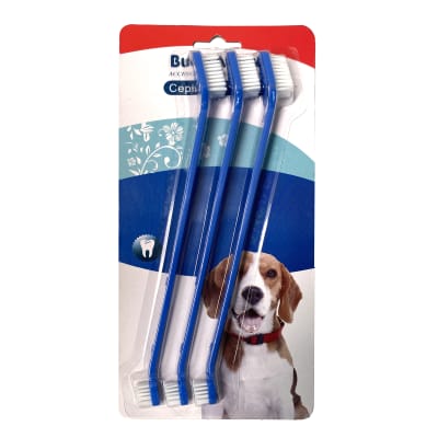 CEPILLO DIENTES PERRO, KIT 3 CEPILLOS DOBLES