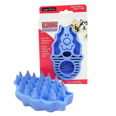 KONG ZOOM GROOM DOG AZUL TALLA L1
