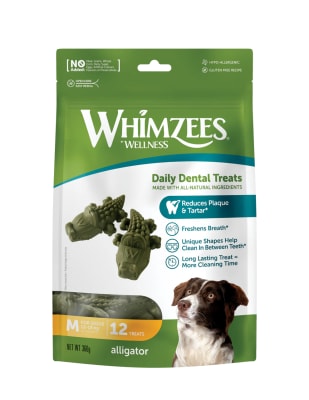 WHIMZEES DAILY DENTAL CARE COCODRILO TALLA M 12UN