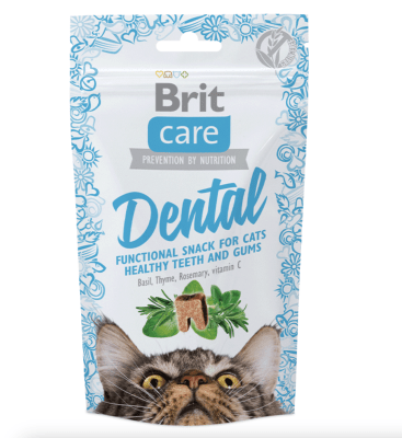 BRIT CARE SNACKS FOR CATS DIENTES / BOLA DE PELOS / PELO BRILLANTE 50GR