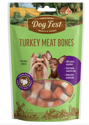DOG FEST HUESITOS DE CARNE DE PAVO/PATO 55GR