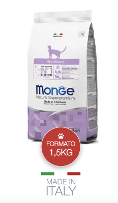MONGE GATO ESTERILIZADO POLLO 1.5KG
