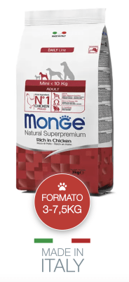 MONGE PERRO MINI ADULTO POLLO 3KG/7.5KG1