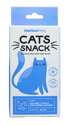 CATS SNACK RELLENAS SALMÓN Y POLLO CON HIERBA GATERA 80GR