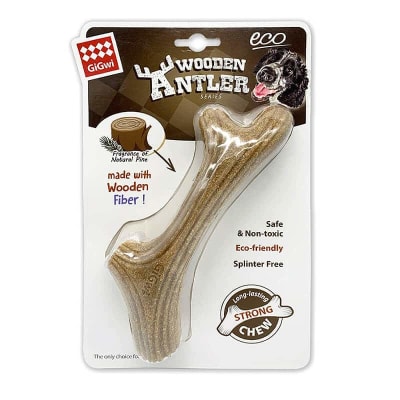 GIGWI WOODEN ANTLER MADERA NATURAL TALLAS XS/S/M/L