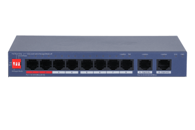 SWITCH POE DAHUA 10 PUERTOS//8 POE DH-CS4010-8ET2GT-1101