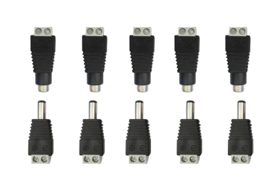 KIT CONECTORES DC JACK  5 MACHOS + 5 HEMBRAS
