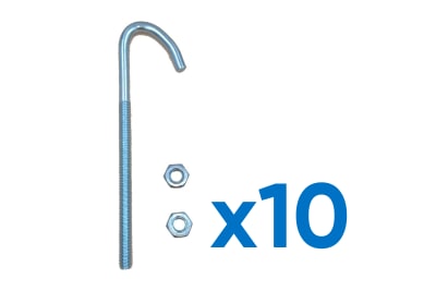 KIT 10 GANCHO TIPO J (PARA AISLADOR TIPO BOLA)