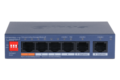 SWITCH POE DAHUA 6 PUERTOS//4 POE CS4006-4ET2GT-601