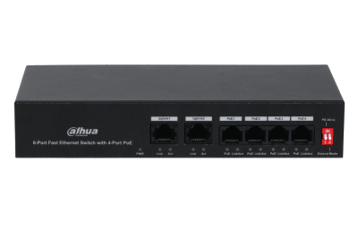 SWITCH  DAHUA 6 PUERTOS // 4 POE DAHUA DH-PFS3006-4ET-36