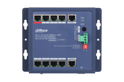 Switch Poe Dahua Reforzado 8-Port PoE + 2-Port Uplink DH-CHS4110-8ET-90-F