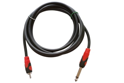 CABLE DE AUDIO MONO 2 METROS COLOR NEGRO RCA-M PLUG 6.3mm-M