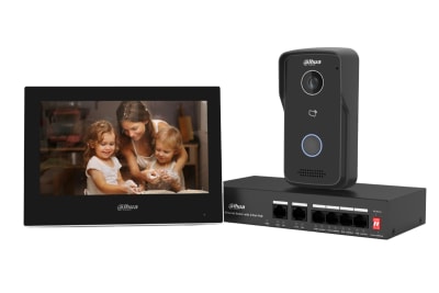 Kit IP Video Portero + Monitor + Switch Poe Dahua DHI-KTP031
