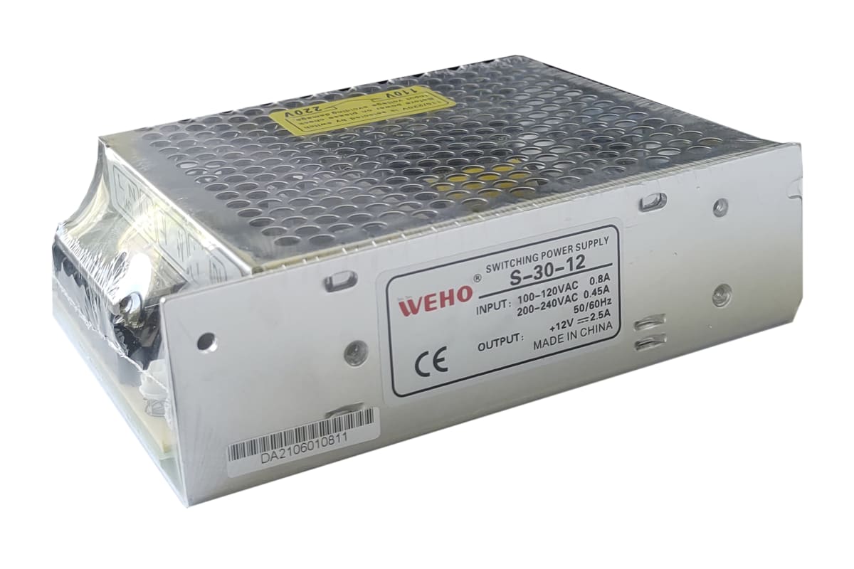 FUENTE DE PODER 12 VOLTIOS 2.5 AMPERES METÁLICA WEHO2