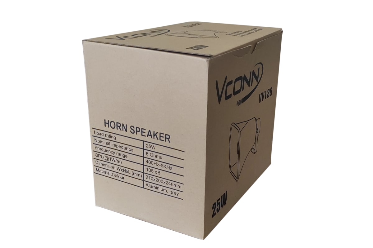 BOCINA DE ALUMINIO COLOR GRIS 25WATT 8 OHMS 105DB VV1283