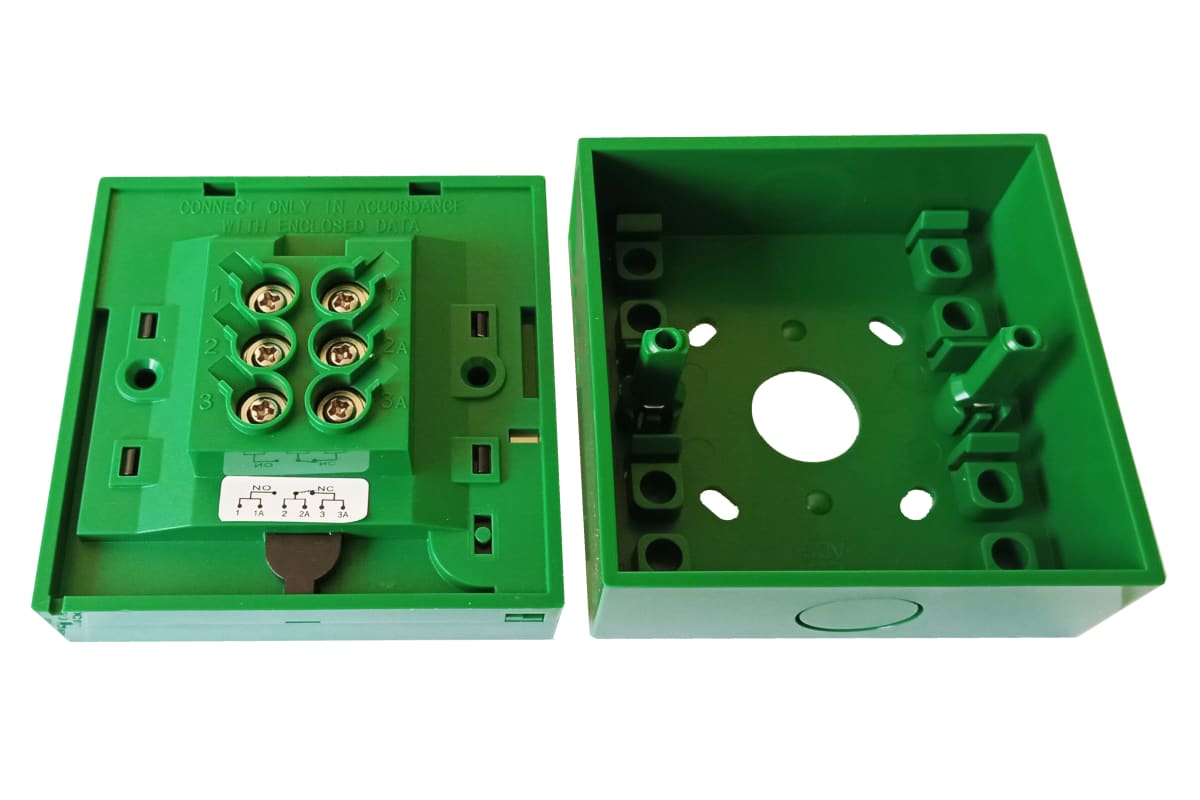 PULSADOR  DE EMERGENCIA  VERDE N.O/N.C CBUTTON10 SECUKEY3