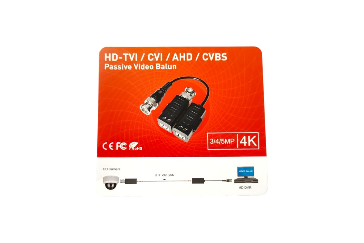 BALUN 01 CANAL 4K PASIVO  HD-TVI/HD-CVI/AHD/CVBS  HDP21023