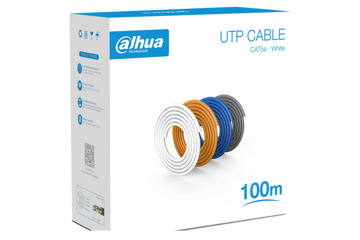 CABLE UTP CAT5E 100% COBRE DAHUA 100MTS PFM920I-5EU-U-100 0