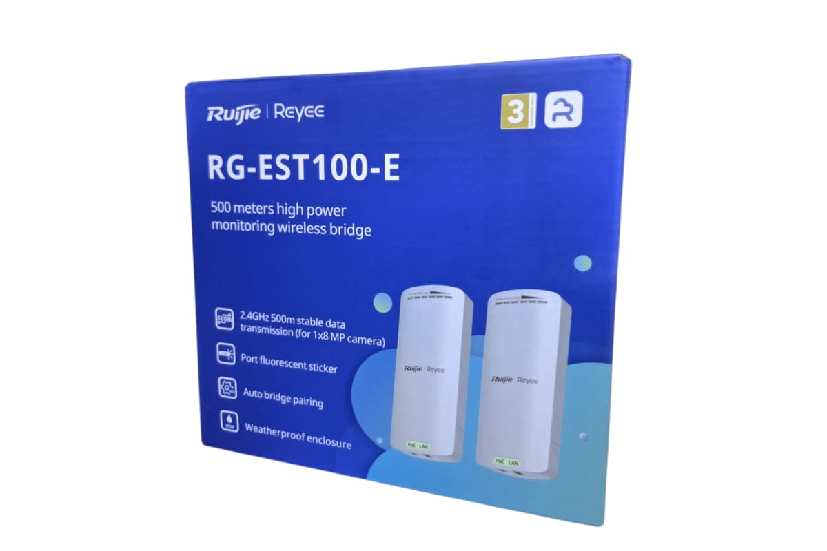 KIT 2 ANTENAS PUNTO A PUNTO 500MTS 2.4 GHZ IP55 RG-EST100-E4
