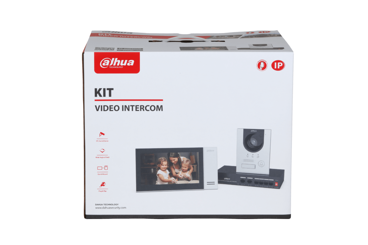 Kit IP Video Portero + Monitor + Switch Poe Dahua DHI-KTP01L(S)3