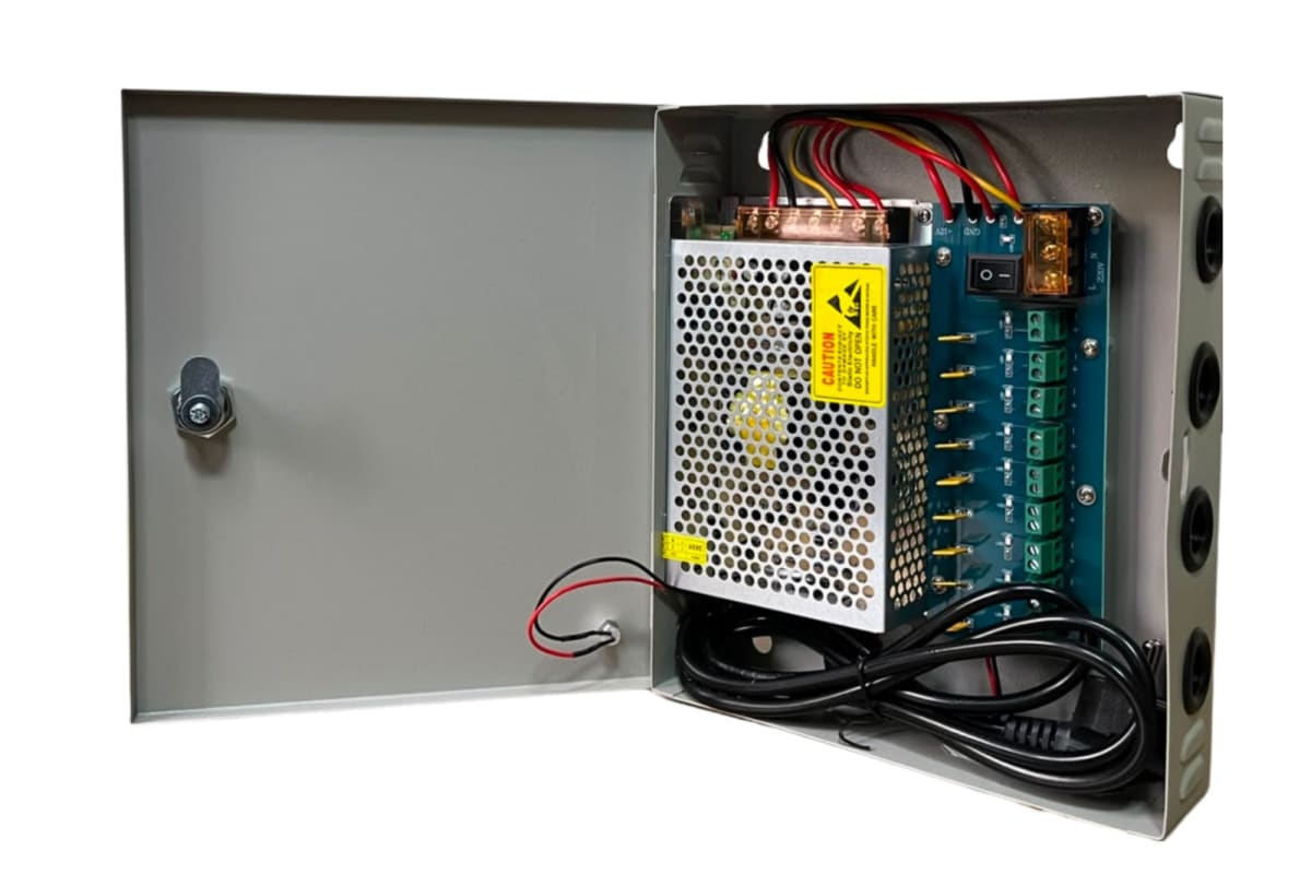 Fuente de Poder C/Gabinete ZKTeco 12V 10A 9CH ZK-10A-9CH3