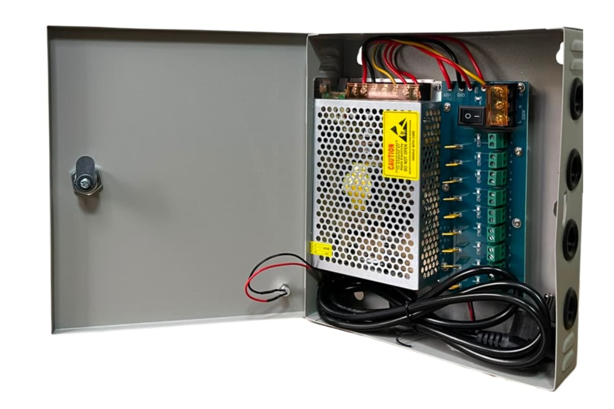 Fuente de Poder C/Gabinete ZKTeco 12V 10A 9CH ZK-10A-9CH2