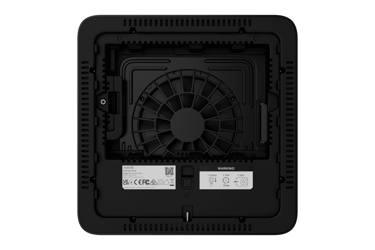 GRABADOR NVR AJAX SYSTEMS NVR HAC (8-ch) BLACK3