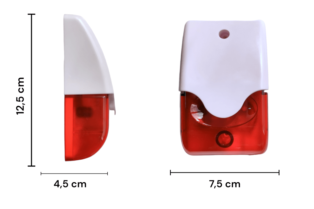 MINI SIRENA CON BALIZA ROJA  100 DB 12V VC-100R VCONN4