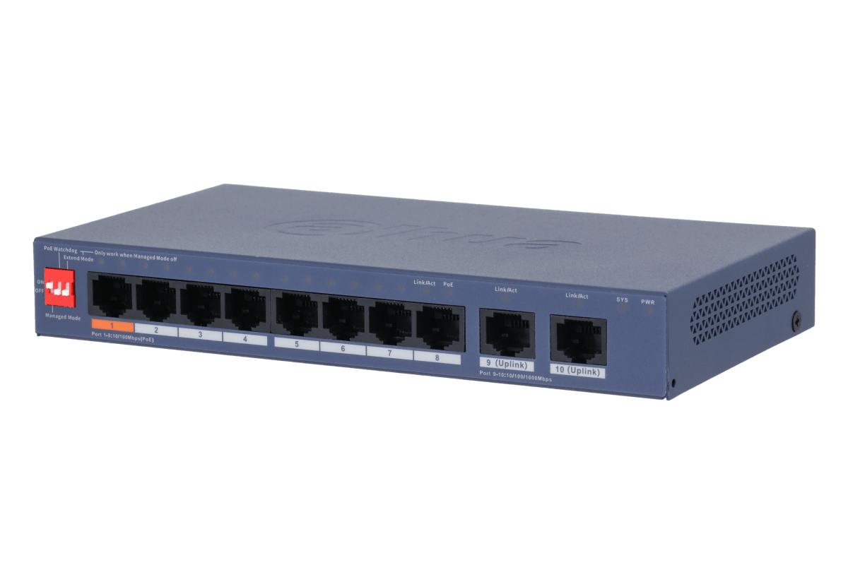 SWITCH POE DAHUA 10 PUETOS//8 POE CS4010-8ET2GT-602