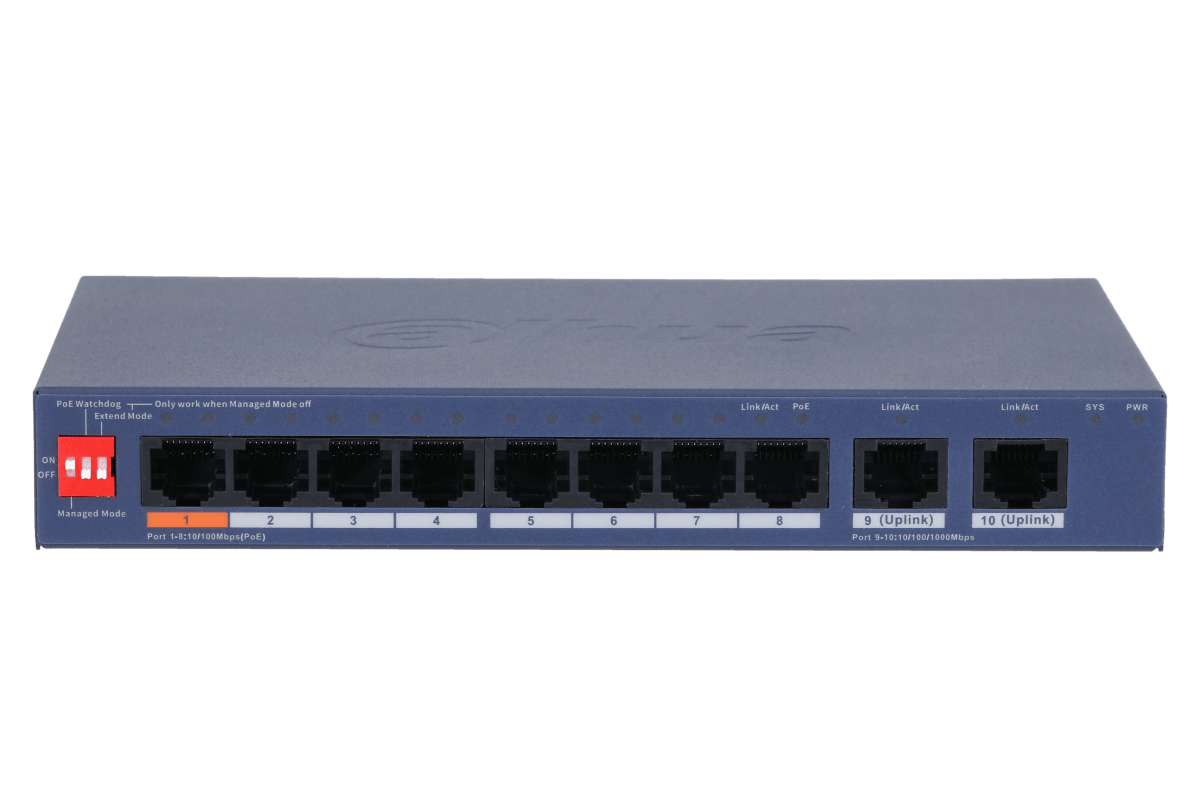 SWITCH POE DAHUA 10 PUETOS//8 POE CS4010-8ET2GT-60 0