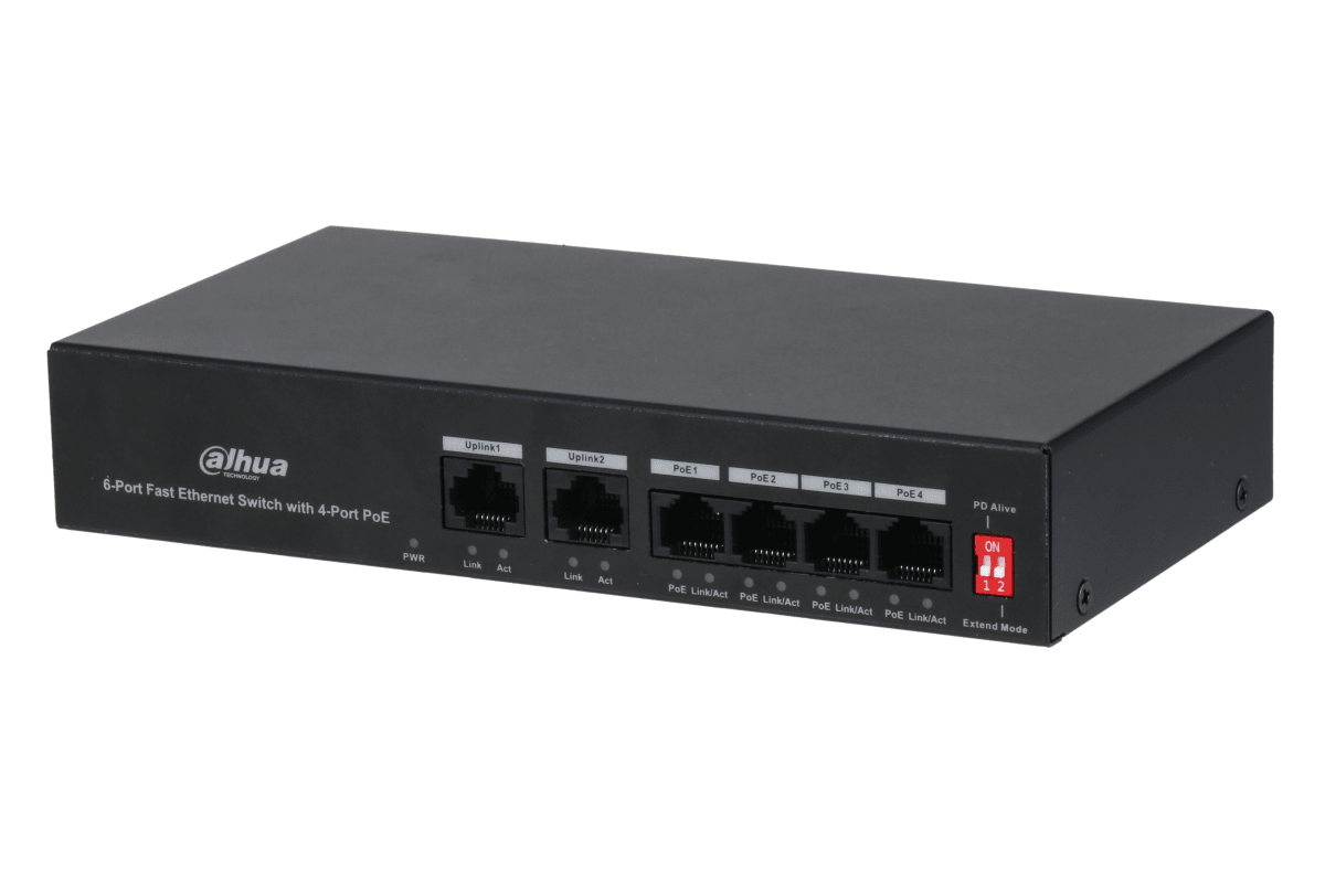 SWITCH  DAHUA 6 PUERTOS // 4 POE DAHUA DH-PFS3006-4ET-362