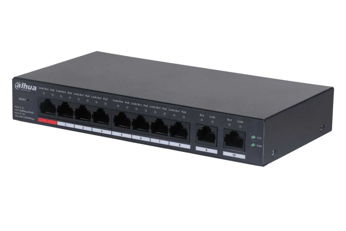 SWITCH POE 10 PUERTOS // 8 POE DAHUA DH-CS4010-8ET-1102