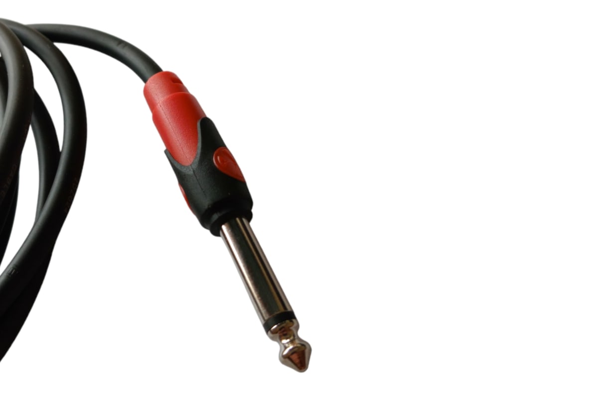 CABLE DE AUDIO MONO 2 METROS COLOR NEGRO RCA-M PLUG 6.3mm-M4