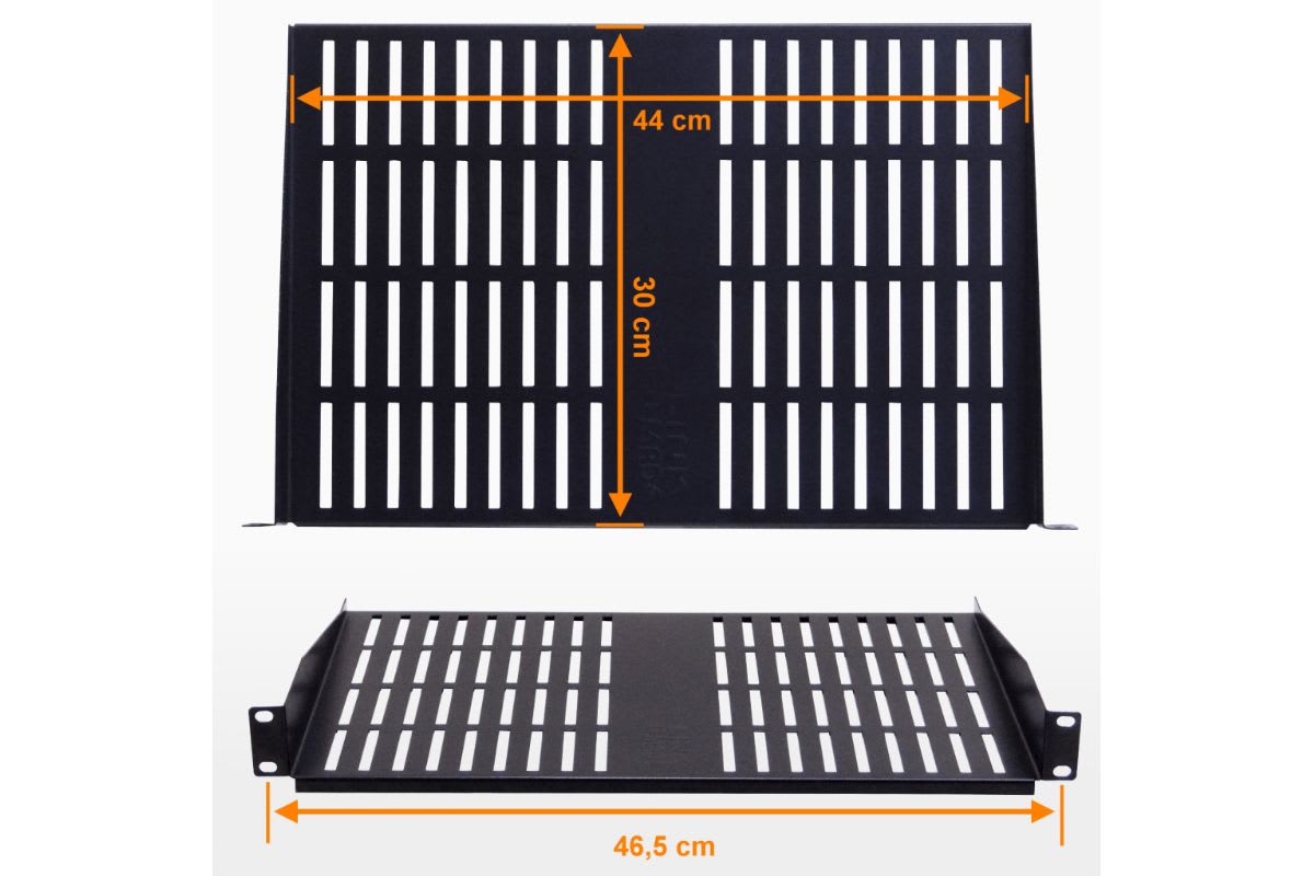 BANDEJA VENTILADA NEGRA 30CM 1U RB1-3VL LINKMADE2
