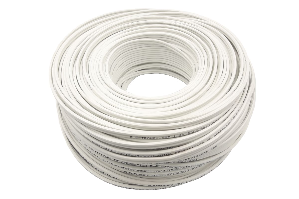 CABLE PARALELO MULTIFILAR BLANCO 2X18 AWG ROLLO 100MTS  0