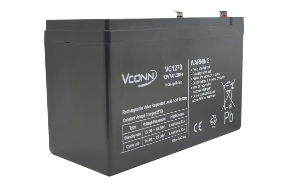 BATERÍA 12 VOLTIOS 7 AMPERES UL VC1270 VCONN 0
