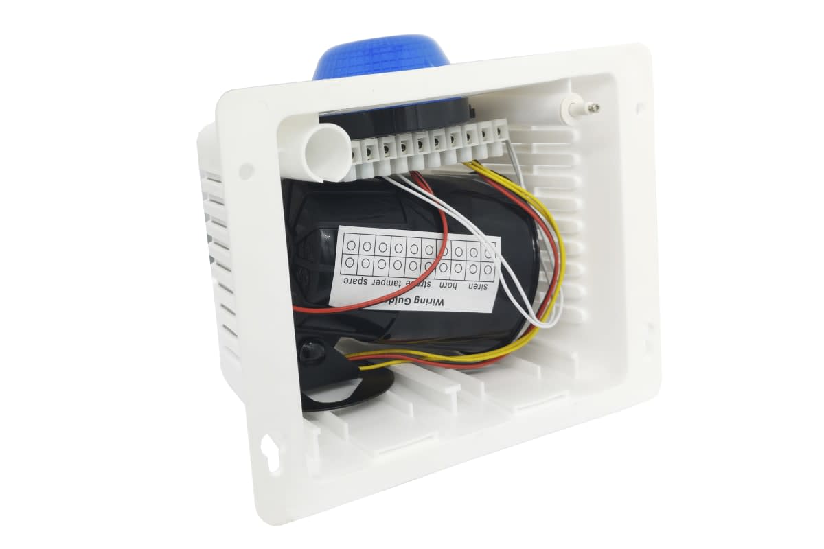 SIRENA  20W / BALIZA AZUL / TAMPER / GABINETE PLASTICO VCONN3