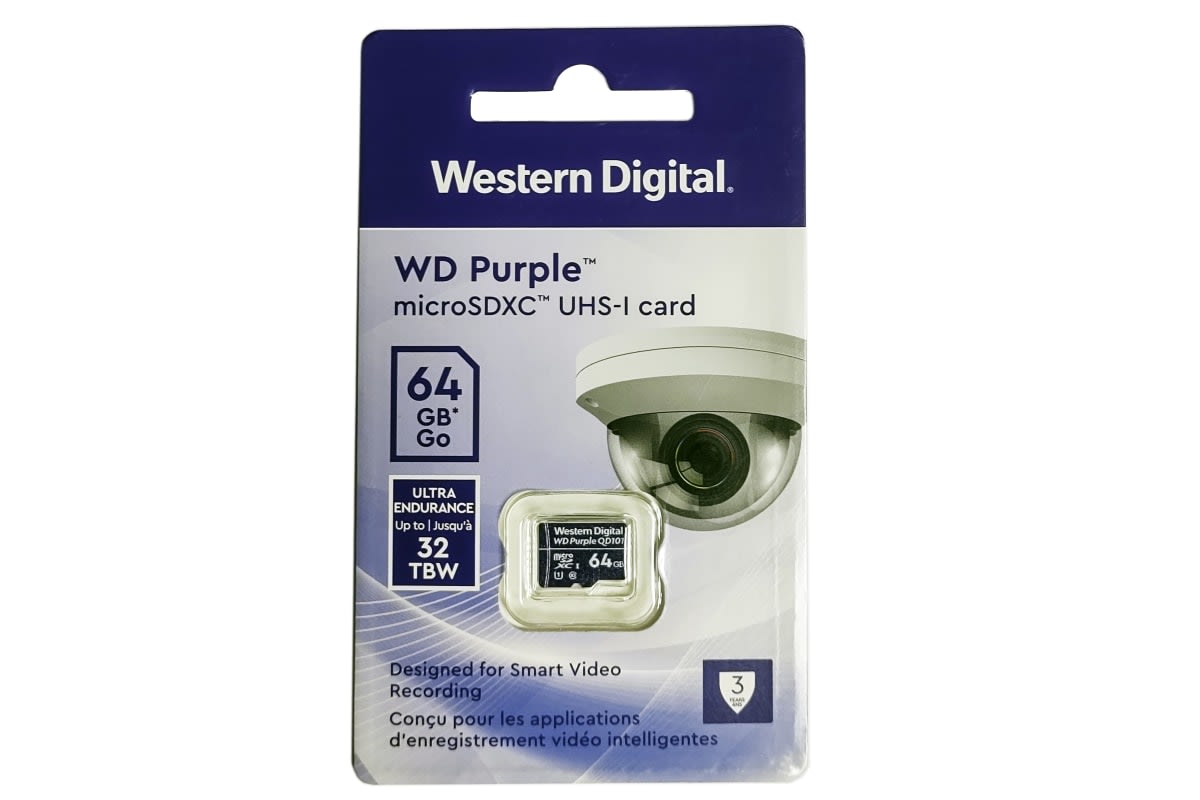 MEMORIA MICRO SD WESTERN DIGITAL PURPLE 64GB SC QD1012