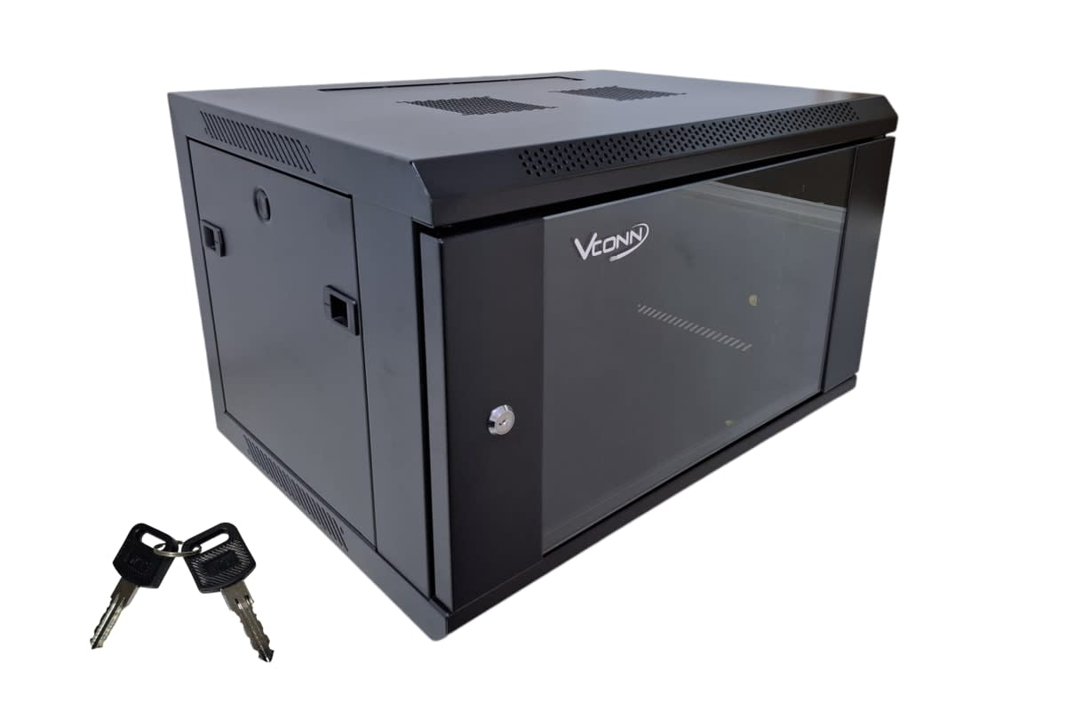 GABINETE RACK 6U  PARA PARED COLOR NEGRO VCRACK06-4L VCONN 0