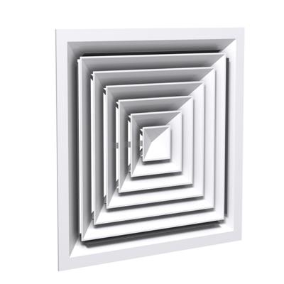 DIFUSOR ALUMINIO 4 VIAS 30x30 cm CON DAMPER