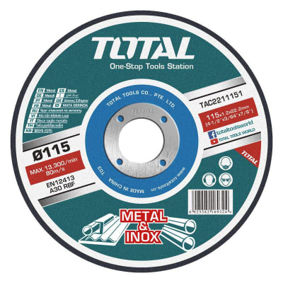 DISCO DE CORTE METAL 115mm 1.2mm 22.2mm - TOTAL1