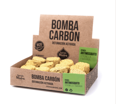 Bomba Carbón Sahumerio Citronella & Naranja Antimosquitos - Sagrada Madre