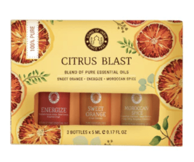 Set Aceites esenciales Citrus Blast - Song of India Naranja Dulce , Energizante ; especias Marroqui Set X 3