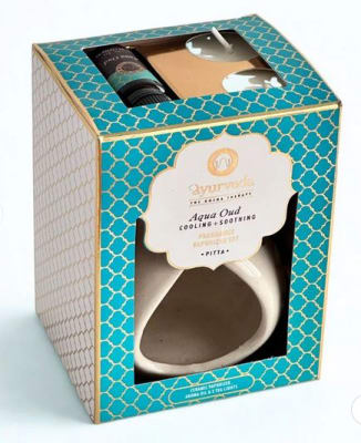 Set Difusor de Cerámica Ayurveda Aguamarina