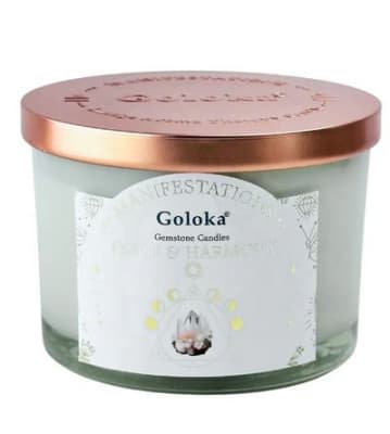 Vela Sandalo con Cuarzo Blanco - Paz y Armonía