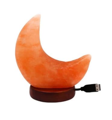 Lampara de Sal del Himalaya Luna Led Mini