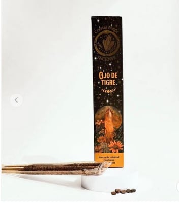 Incienso Sándalo con Piedras de Ojo de Tigre